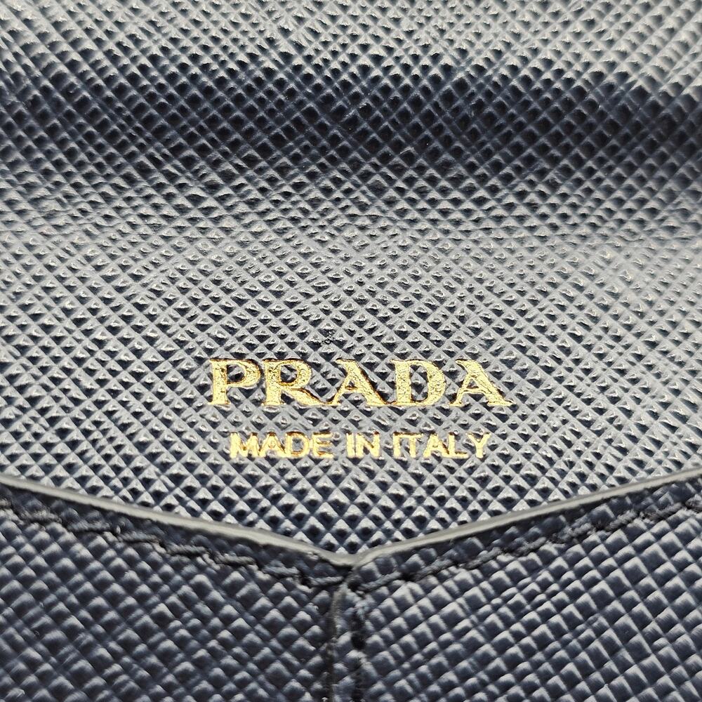 Prada Saffiano Wallet Envelope Blue with Gold Hardware - Picture 5 of 7